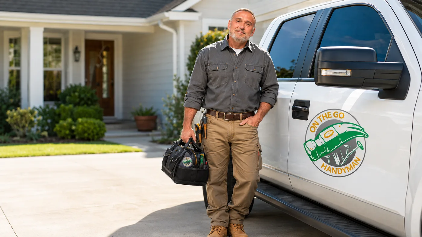 Eugene Ivanov with his work van outside a home in Chalfont, PA